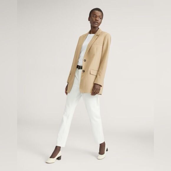 NEW EVERLANE The Day Heel in Bone Stacked leather - Picture 3 of 8